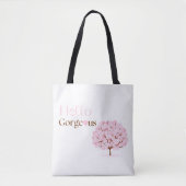 こんにちは、美しい ピンクの花の木 トートバッグ (正面)