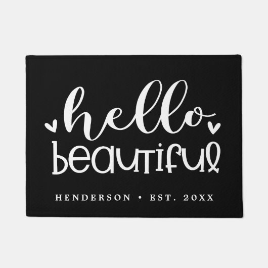 こんにちは、美しい|書道モダンパーソナライズされた書道 ドアマット (正面)