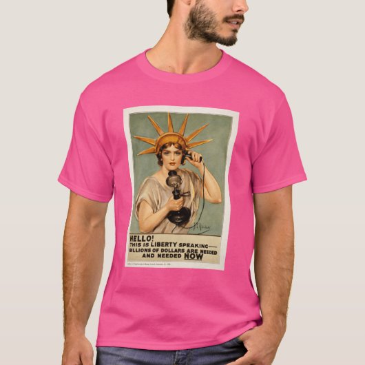 こんにちは、自由がアクティブにお話しています Tシャツ (正面)