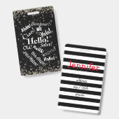 こんにちは！ 荷物タグまたはバッジ バッジ (正面＆裏面)