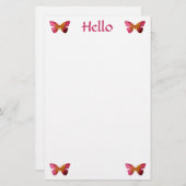 こんにちは、蝶文房具 便箋 (正面/裏面)