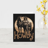 こんにちは 西部の黒人カウガール アフリカ系アメリカ人女性 カード (黄色い花)