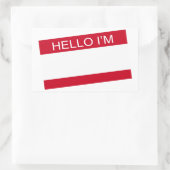 こんにちは 長方形シール (バッグ)