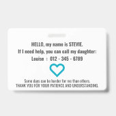 こんにちは 非言語的 忍耐 PVC バッジ (裏面)