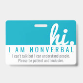 こんにちは 非言語的 忍耐 PVC バッジ (正面)