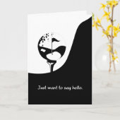 こんにちは 黒と白のゴルフ テーマ カード (黄色い花)