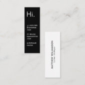 こんにちは | 黒モダンミニマルと白 スキニー名刺 (正面/裏面)