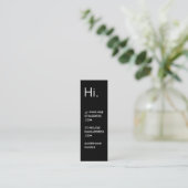 こんにちは | 黒モダンミニマルと白 スキニー名刺 (スタンド正面)