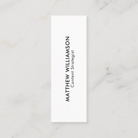 こんにちは | 黒モダンミニマルと白 スキニー名刺 (裏面)