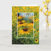 こんにちは-黒目のSusansの挨拶状 カード (黄色い花)