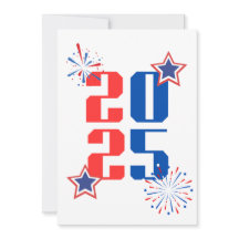 こんにちは 2025 赤と青のホリデーカード