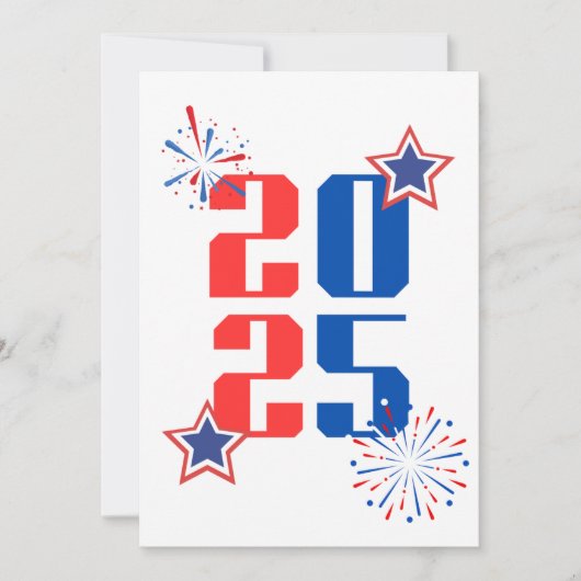 こんにちは 2025 赤と青のホリデーカード シーズンカード (正面)
