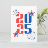 こんにちは 2025 赤と青のホリデーカード シーズンカード (スタンド正面)