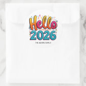 こんにちは 2026 カラフルステッカー ラウンドシール (バッグ)