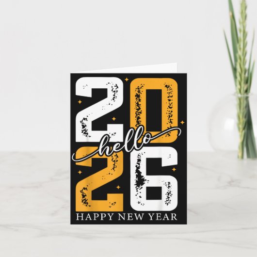 こんにちは 2026 年 新年快乐 2026 年のカウントダウン パーティ カード (正面)