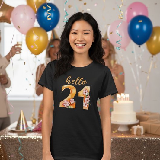 こんにちは 21 お花見 21歳の誕生日 Tシャツ