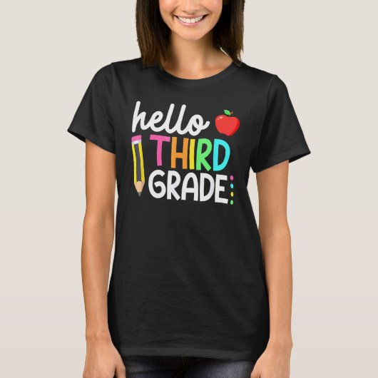 こんにちは 3年生 チーム 3年生 学校に戻る テ Tシャツ (正面)
