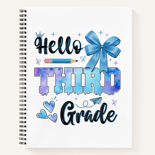 こんにちは 3年生 初日の学校の お嬢様 ノートブック (正面)