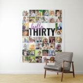 こんにちは 30歳の誕生日 40枚の写真コラージュ タペストリー (インサイチュ)