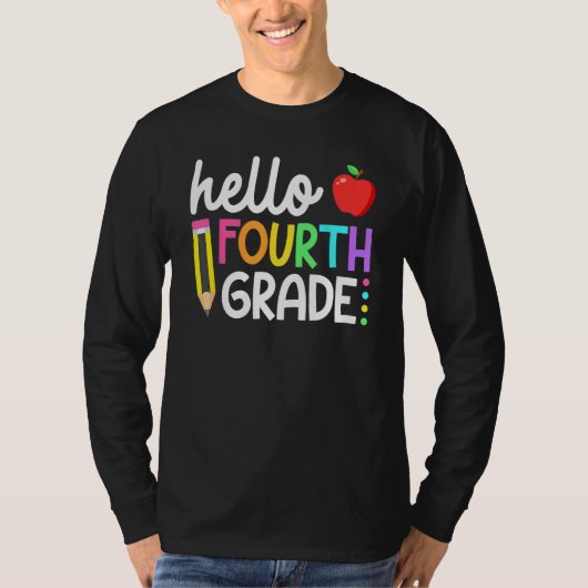こんにちは 4年生チーム 4年生 学校に戻る T Tシャツ (正面)