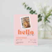 「こんにちは、4歳！」40歳の誕生日レトロ招待状 ポストカード (スタンド正面)