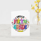 こんにちは 5年生チーム 5年生 新学期のご挨拶 カード (黄色い花)