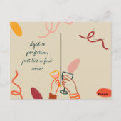 こんにちは 50 フィフティ 50 ワイナリー ランチ 誕生日 ポストカード (裏面)