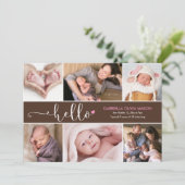 こんにちは、6人のフォトコラージュ誕生の発表 案内状 (スタンド正面)