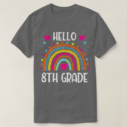 こんにちは 8年生チーム 8年生 学校復帰教師 Tシャツ (デザイン正面)