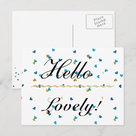 こんにちは Lovely ポストカード (正面/裏面)