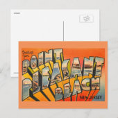 こんにちは、Pt.プレザントビーチニュージャージーヴィンテージ ポストカード (正面/裏面)