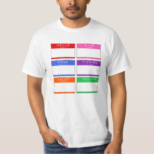 こんにちは、Salut、Hola、Ciao Tシャツ
