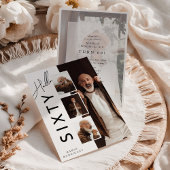 こんにちは SIXTY 現代フォトコラージュ 60歳の誕生日 招待状