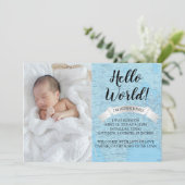 こんにちは、World Baby Blue World map誕生の発表 招待状 (スタンド正面)