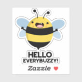 こんにちはEverbuzzy おもしろい Bee Pun シール (シート)