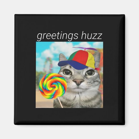 こんにちはHuzz面白いGen+Z+Gen+Alphaスラングミーム マグネット (正面)