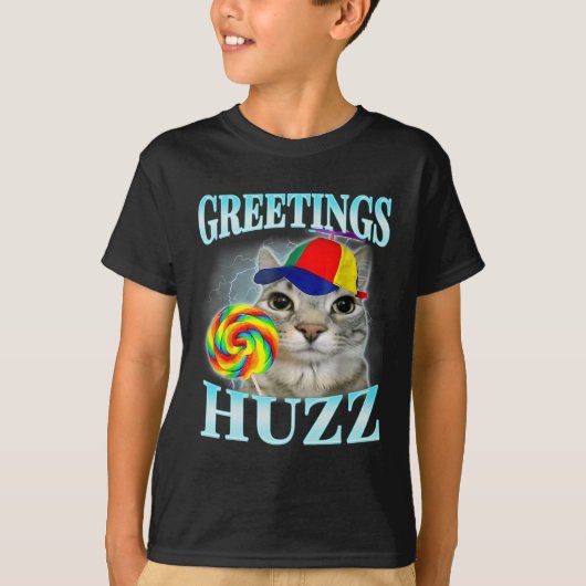 こんにちはHuzz面白いGen Z Gen Alphaスラングミーム Tシャツ (正面)