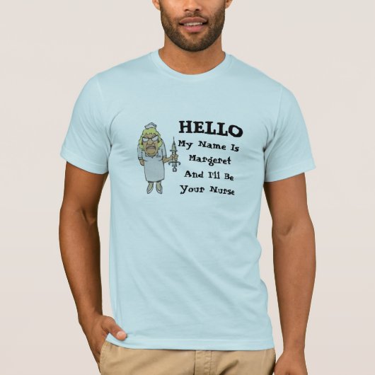 こんにちはImあなたのナースのおもしろいでカスタムな看護 Tシャツ (正面)