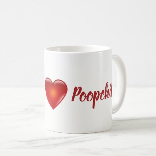 こんにちはPoopchik! ババRaisaからのハートのマグ コーヒーマグカップ (正面右)