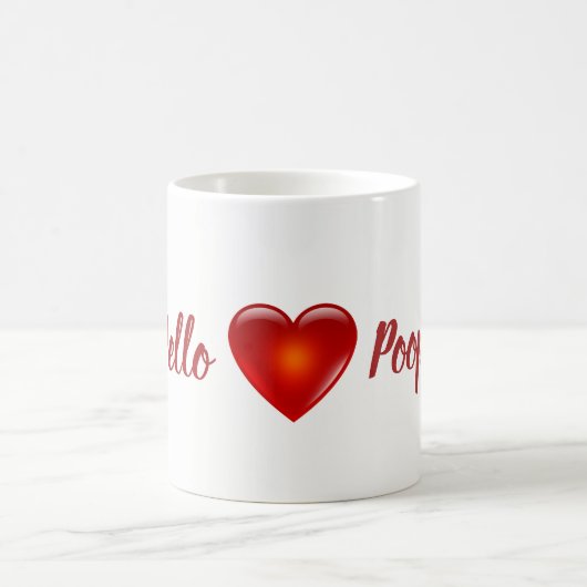 こんにちはPoopchik! ババRaisaからのハートのマグ コーヒーマグカップ (中央)
