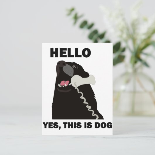 こんにちはYESこれは犬の電話である ポストカード (スタンド正面)