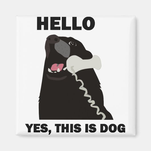 こんにちはYESこれは犬の電話である マグネット (正面)