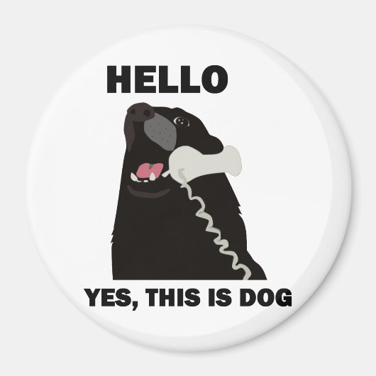 こんにちはYESこれは犬の電話である マグネット (正面)