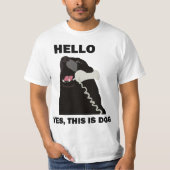 こんにちはYESこれは犬の電話である Tシャツ (正面)