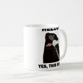 こんにちはYESはこれ犬の電話電話です コーヒーマグカップ (正面右)