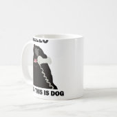こんにちはYESはこれ犬の電話電話です コーヒーマグカップ (正面左)