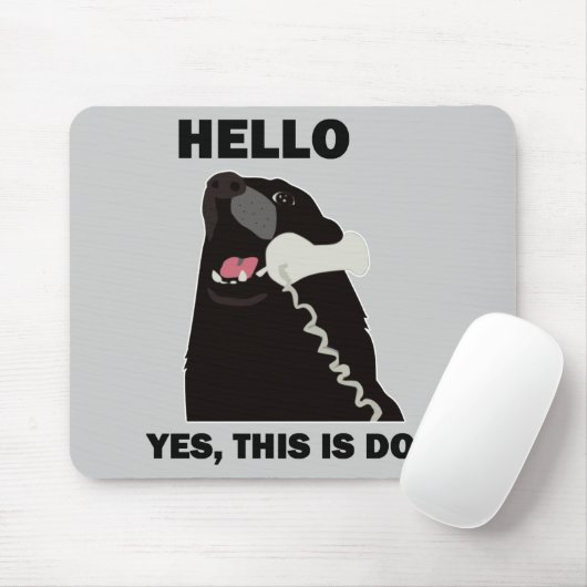 こんにちはYESはこれ犬の電話電話です マウスパッド (マウス)