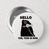 こんにちはYESはこれ犬の電話電話です 缶バッジ (正面&裏面)