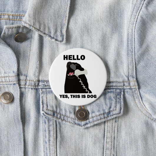 こんにちはYESはこれ犬の電話電話です 缶バッジ (インサイチュ)