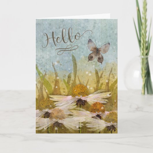 こんにちわ花と蝶 カード (正面)